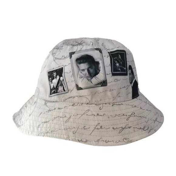 Elvis Presley Other - New White Elvis Presley Reversible Bucket Hat Adult Sun Summer One Size Pictures